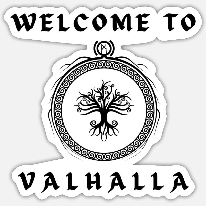 Welcome to Valhalla - Sticker size S (10 x 10 cm) - white matte