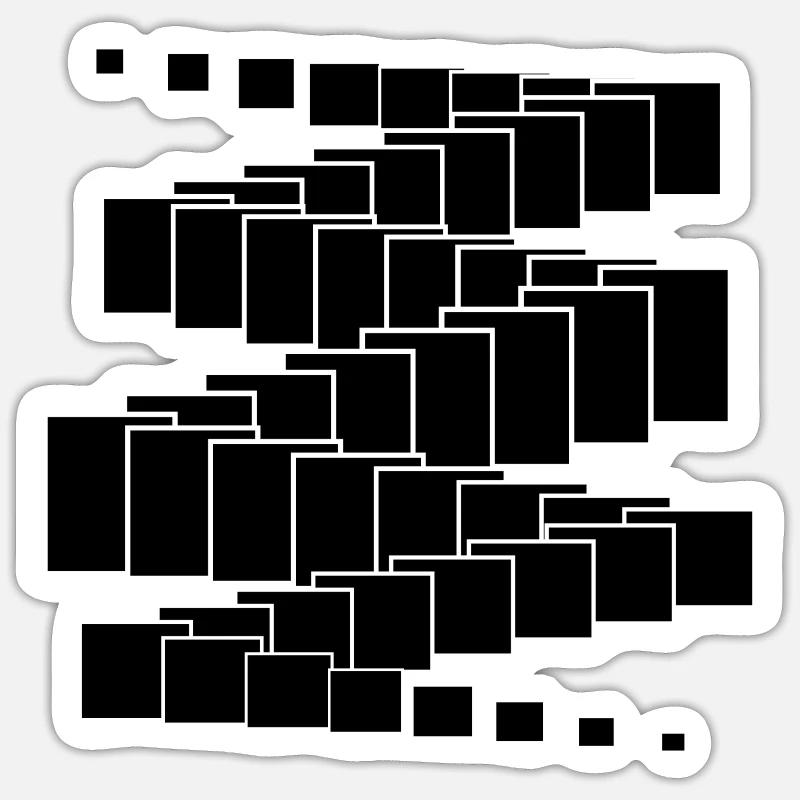 geometric squares design - Sticker size S (10 x 10 cm) - white matte