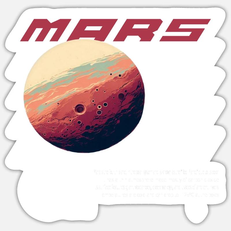 Mars - Sticker Größe S (10 x 10 cm) - Mattweiß