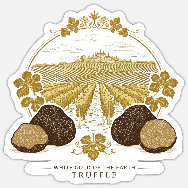 Festival de la truffe italienne - Sticker taille S (10 x 10 cm) - blanc mat