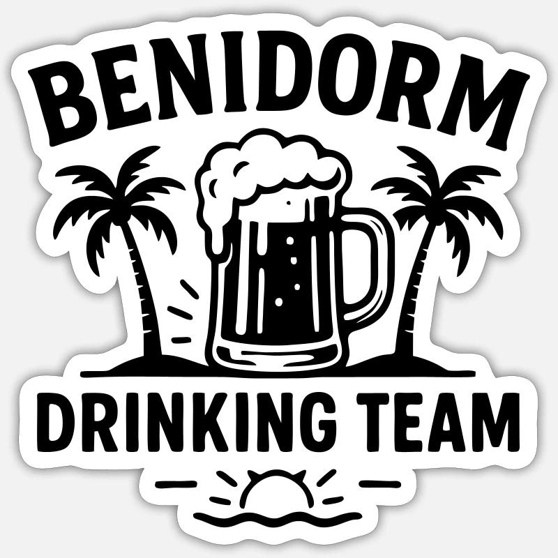 L’équipe de Benidorm Drinking - Sticker taille S (10 x 10 cm) - blanc mat
