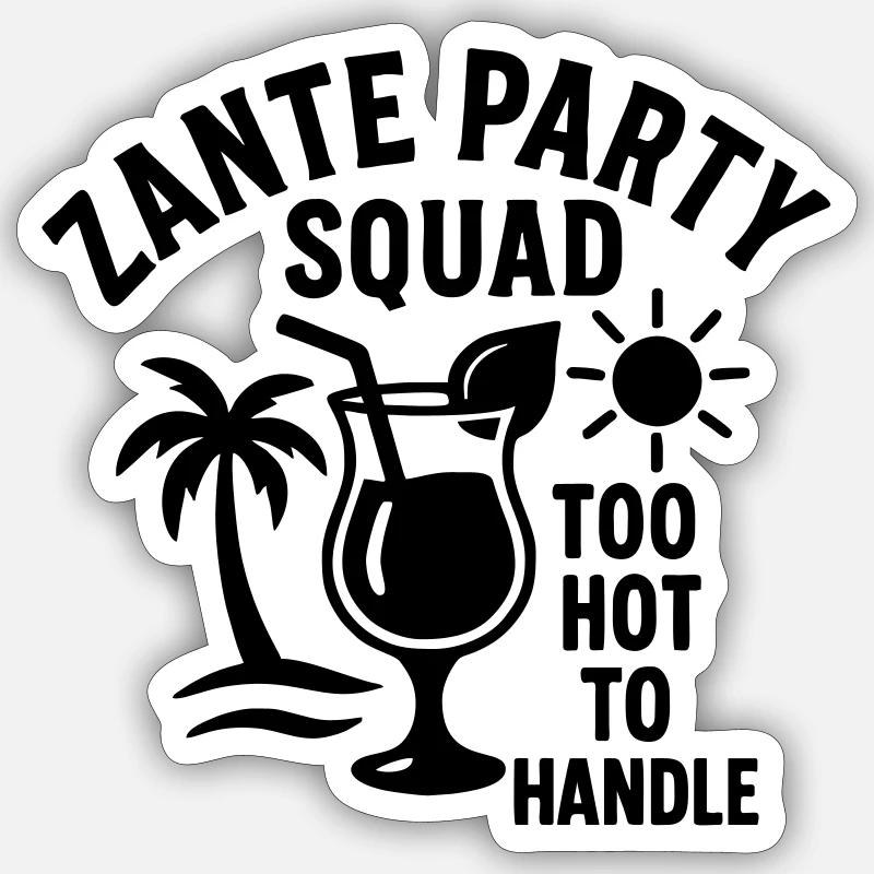 Escouade du Parti Zante - Sticker taille S (10 x 10 cm) - blanc mat