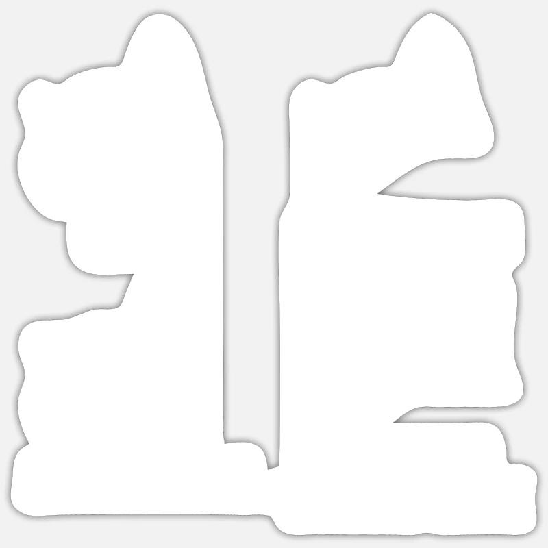 Chat - perception sélective - dire - Sticker taille S (10 x 10 cm) - blanc mat
