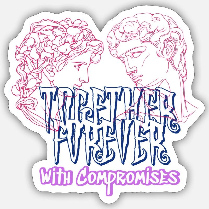 Love and compromise - Romantic collection for couples Sticker size S (10 x 10 cm)