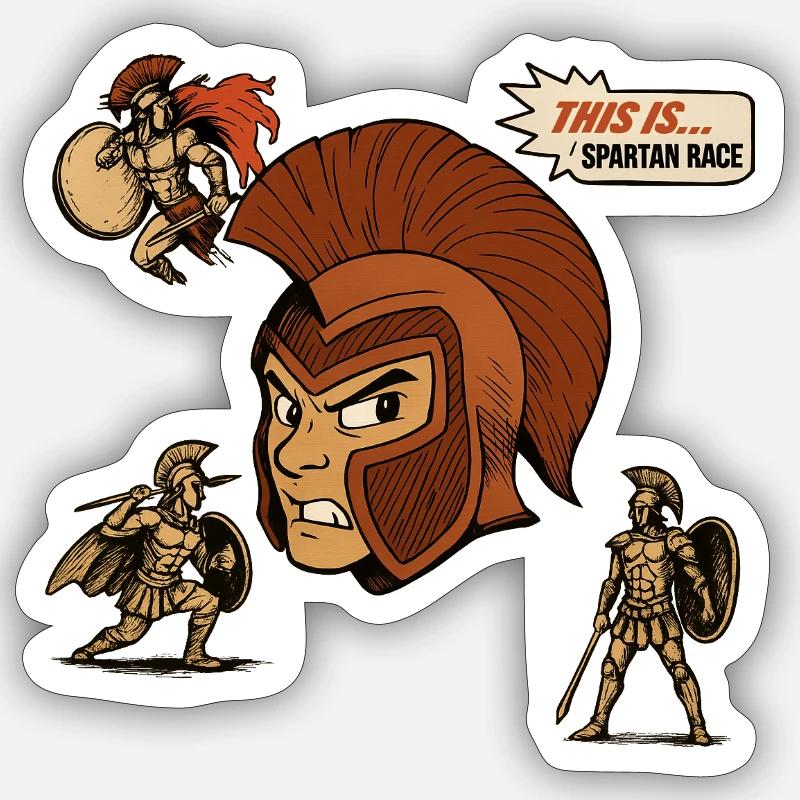 SPARTANS - Sticker size S (10 x 10 cm) - white matte