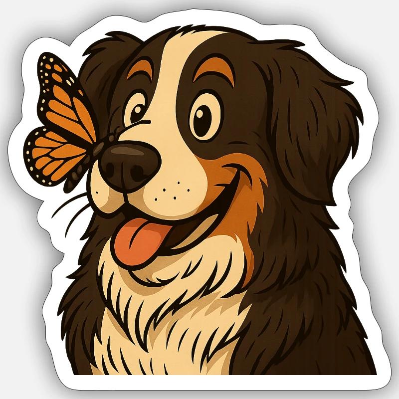 Berner mit Schmetterling Sticker Größe S (10 x 10 cm)