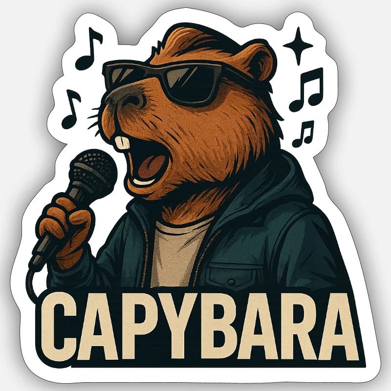 Capybara - Sticker Größe S (10 x 10 cm) - Mattweiß