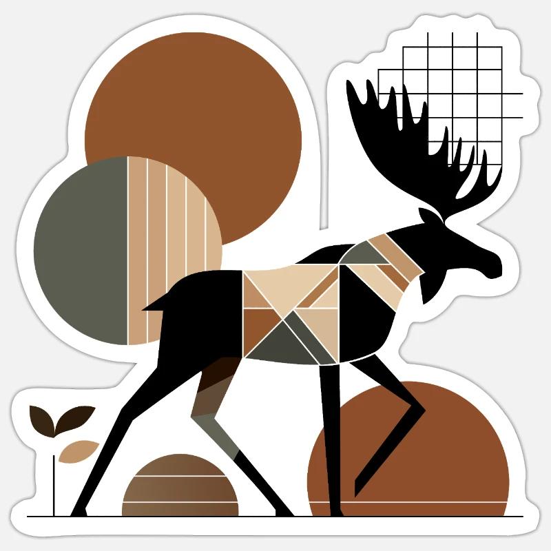 Geometric Moose Sticker size S (10 x 10 cm)