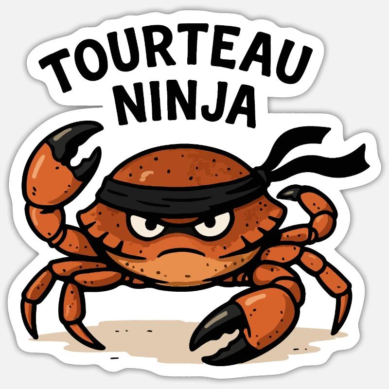 Ninja Crab - Sticker size S (10 x 10 cm) - white matte