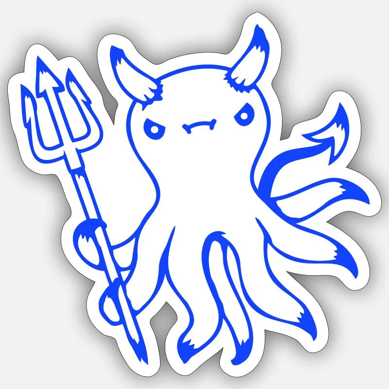 Octopus Devil Hell Satan Evil Purgatory Naughty Sticker size S (10 x 10 cm)