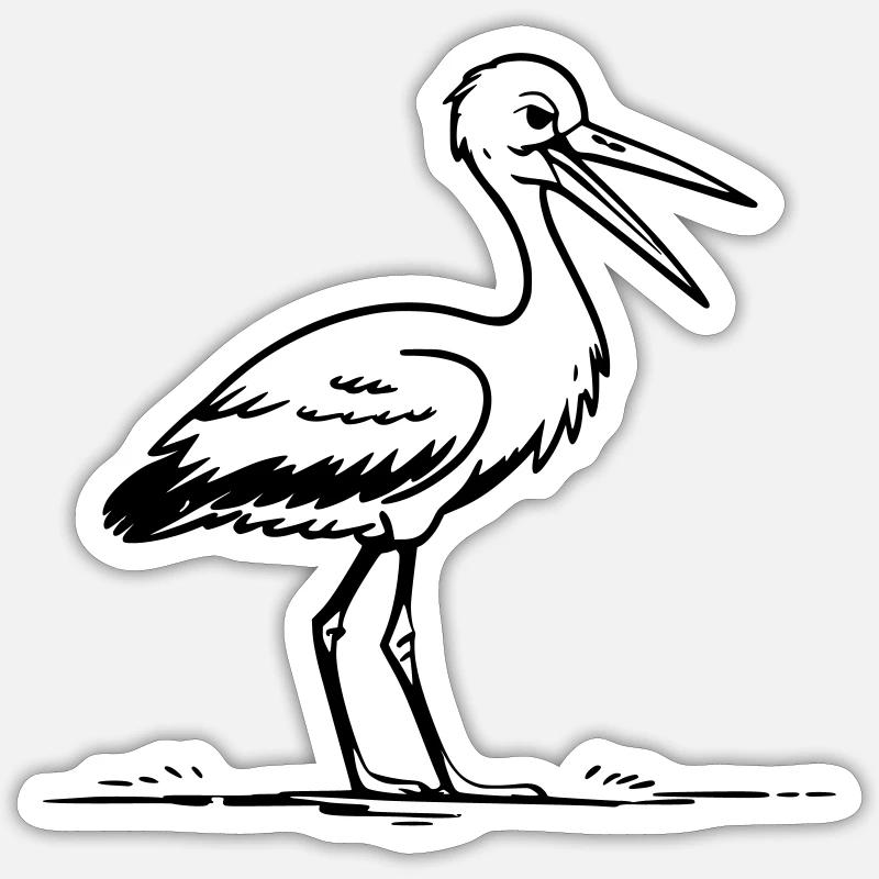 Stork as vector graphic Sticker size S (10 x 10 cm)