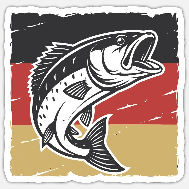 Bold Bass with German Pride - Sticker size S (10 x 10 cm) - white matte