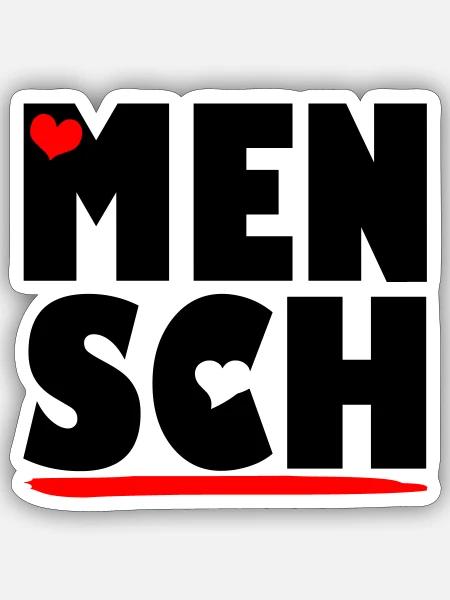MENSCHLICHKEIT - Sticker Größe S (10 x 10 cm) - Mattweiß