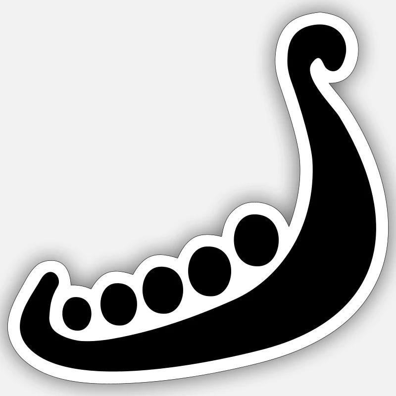 Bateau Viking Simple Sticker taille S (10 x 10 cm)