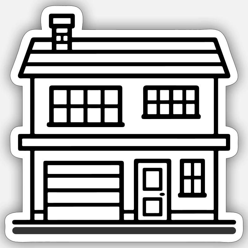 Maison Propriété Sticker taille S (10 x 10 cm)