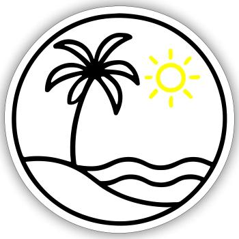Palme Ozean Insel - Sticker Größe S (10 x 10 cm) - Mattweiß - Vorne