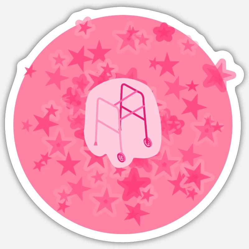 Disability Isn't Inability – Walking Frame Button with Sticker size S (10 x 10 cm)