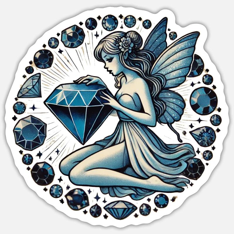 Fée Saphir Sticker taille S (10 x 10 cm)