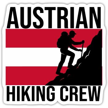 Austrian Hiking Crew Wander-Shirt - Sticker Größe S (10 x 10 cm) - Mattweiß - Vorne
