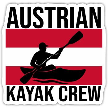 Chemise autrichienne Kayak Crew Kajak - Sticker taille S (10 x 10 cm) - blanc mat - Devant