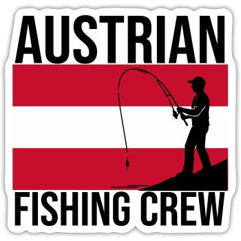 Austrian Fishing Crew Angler Shirt - Sticker Größe S (10 x 10 cm) - Mattweiß - Vorne