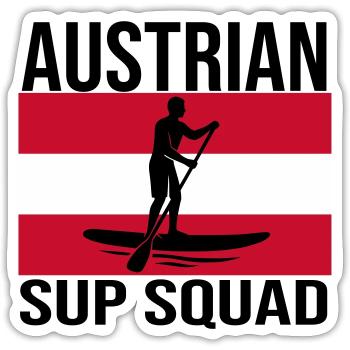 Austrian SUP Crew Paddel-Shirt - Sticker Größe S (10 x 10 cm) - Mattweiß - Vorne