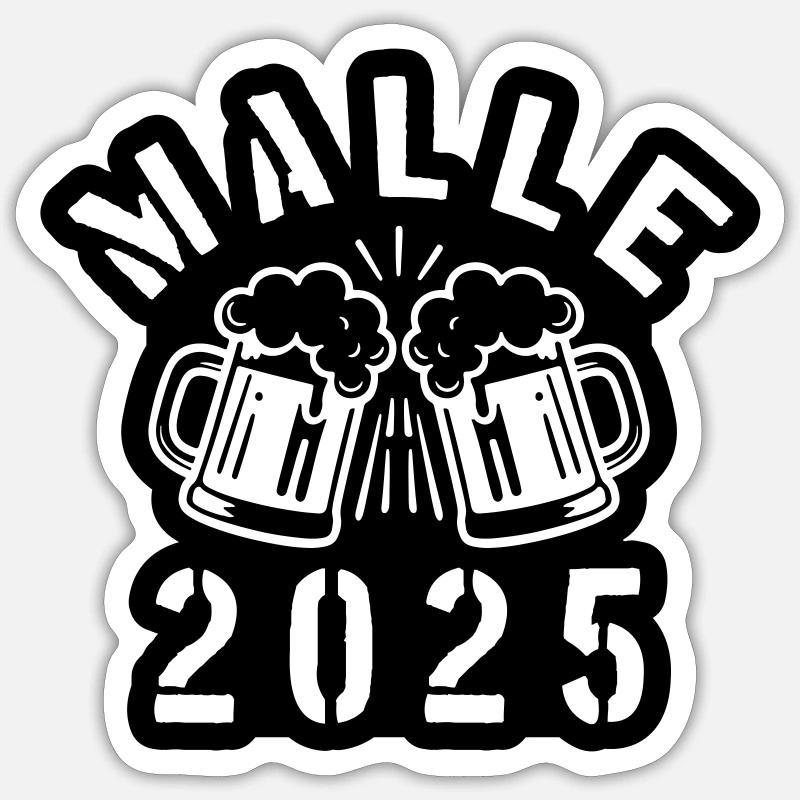 Malle 2025 Bier - Sticker Größe S (10 x 10 cm) - Mattweiß