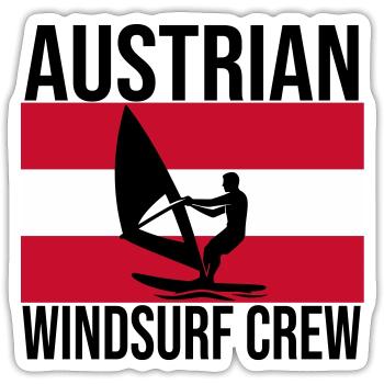 Austrian Windsurf Crew Shirt - Sticker size S (10 x 10 cm) - white matte - Front