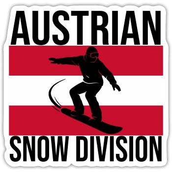 Austrian Snow Division Snowboard Tee - Sticker Größe S (10 x 10 cm) - Mattweiß - Vorne