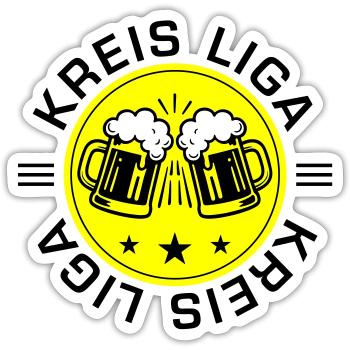 Kreisliga Bier - Sticker Größe S (10 x 10 cm) - Mattweiß - Vorne