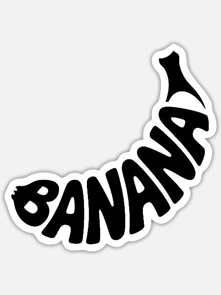 Banane - Coole Frucht Logo - Sticker Größe S (10 x 10 cm) - Mattweiß