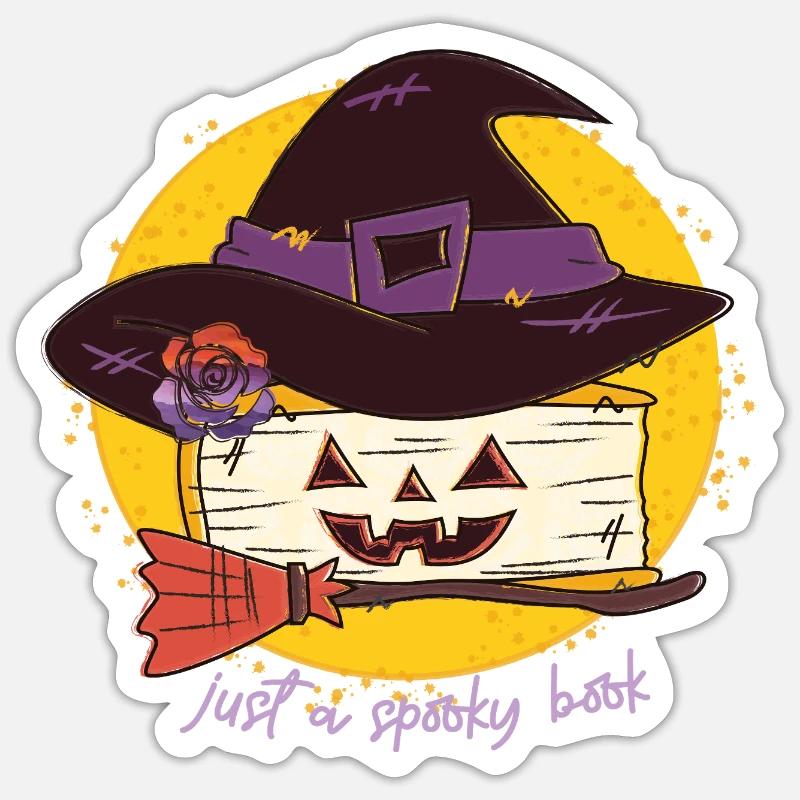 Nur ein gruseliges Buch/Halloween Sticker Größe S (10 x 10 cm)