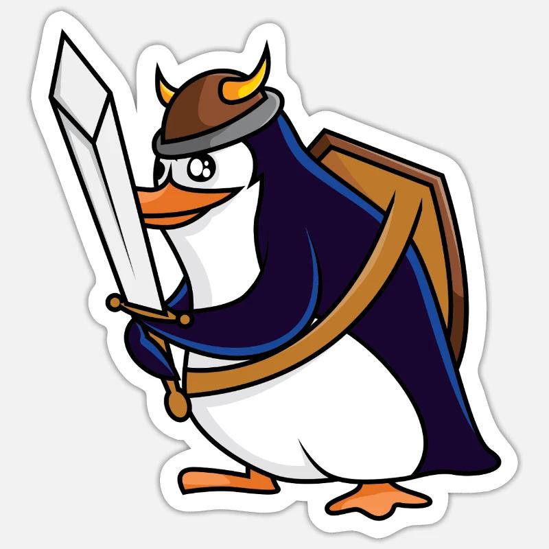 Wikinguin – Eiskalt erobert - Sticker Größe S (10 x 10 cm) - Mattweiß