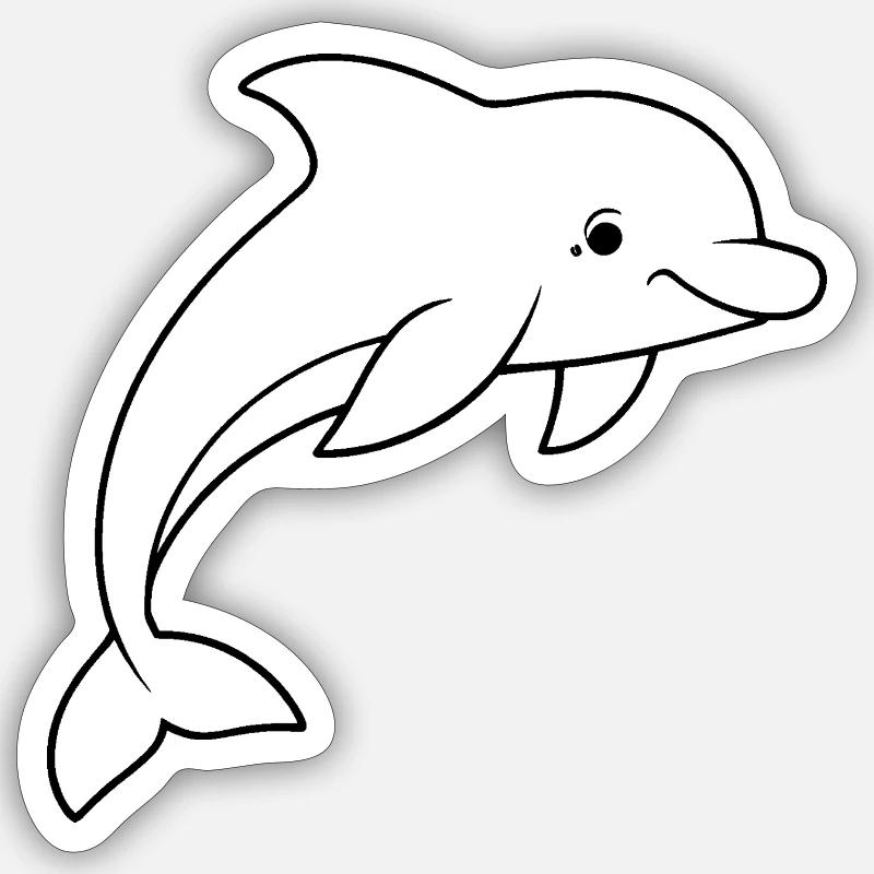 Minimalistic Dolphin Sticker size S (10 x 10 cm)