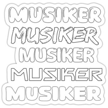Musicien - Sticker taille S (10 x 10 cm) - blanc mat - Devant