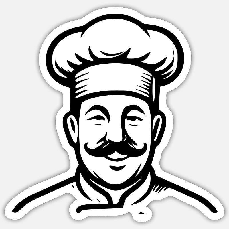 LE Chef - Sticker taille S (10 x 10 cm) - blanc mat