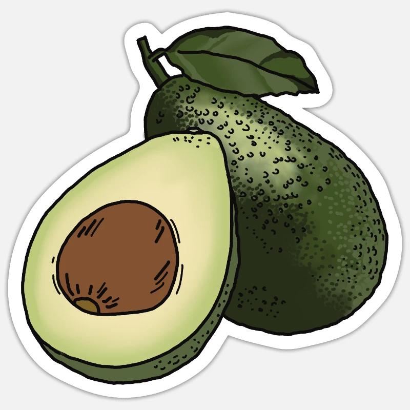 Avocado Sticker Größe S (10 x 10 cm)