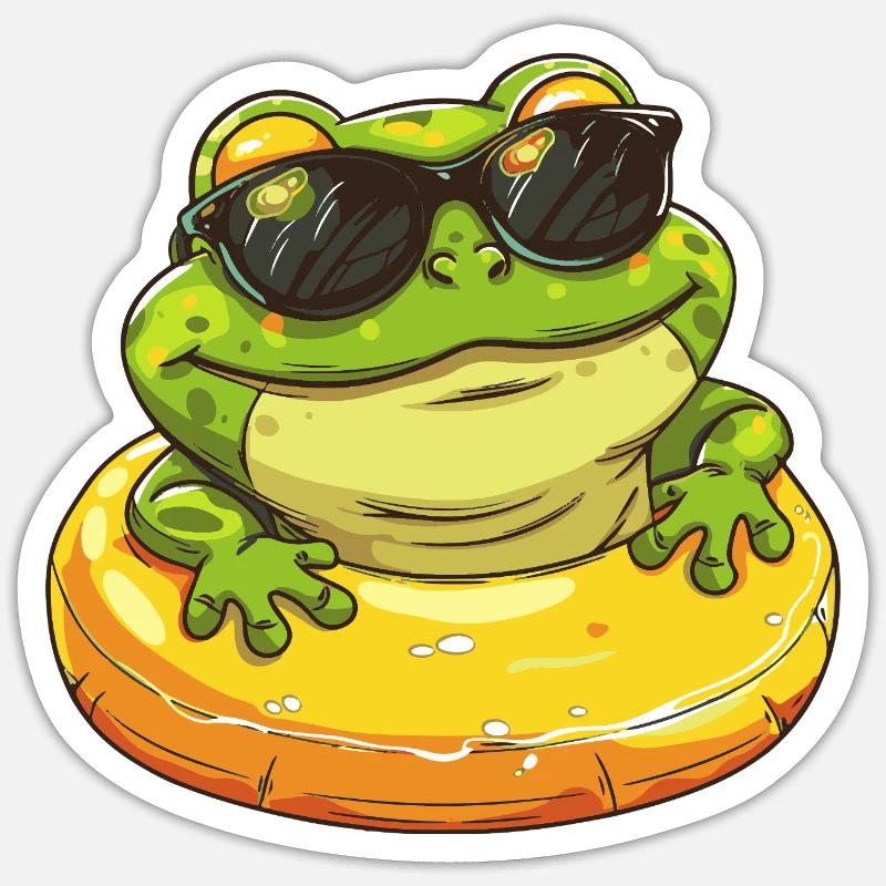 Frosch Comic Cool Sticker Größe S (10 x 10 cm)