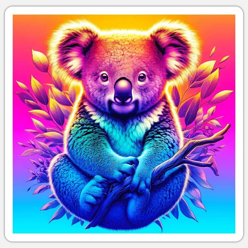 Koala - Sticker Größe S (10 x 10 cm) - Mattweiß