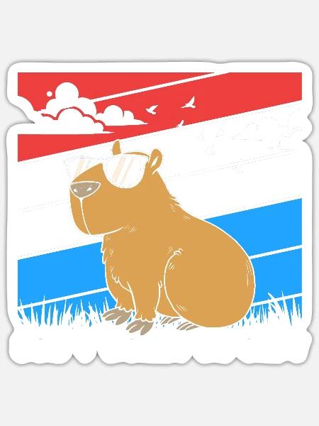 Dont Worry Be Capy Capybara - Sticker Größe S (10 x 10 cm) - Mattweiß