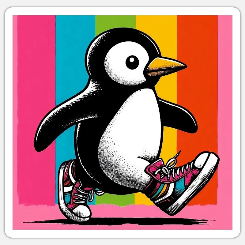 penguin - Sticker size S (10 x 10 cm) - white matte