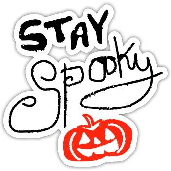 stay spooky Kürbis - Sticker Größe S (10 x 10 cm) - Mattweiß - Vorne