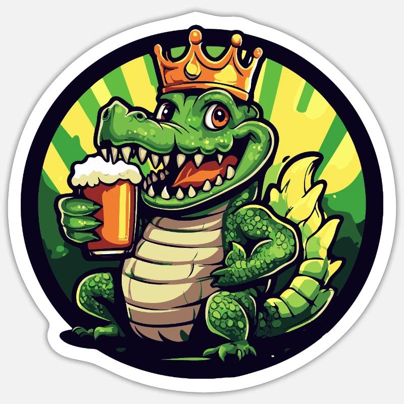 Alligator Beer - Sticker size S (10 x 10 cm) - white matte