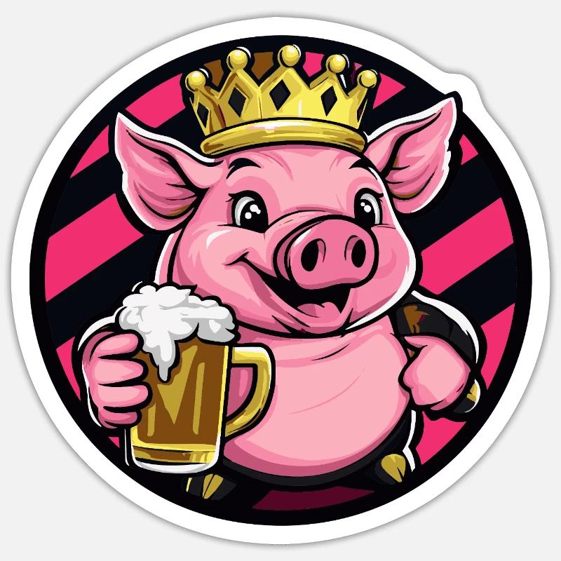 Pork Beer - Sticker size S (10 x 10 cm) - white matte