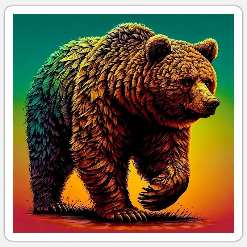 ours Sticker taille S (10 x 10 cm)