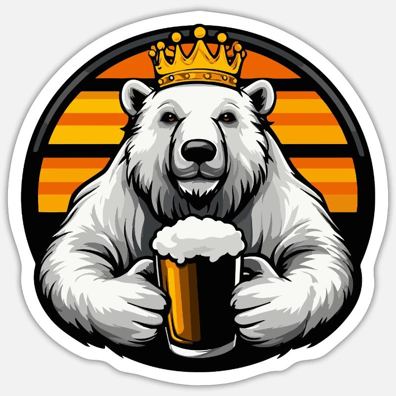 Bière Polar Bear - Sticker taille S (10 x 10 cm) - blanc mat