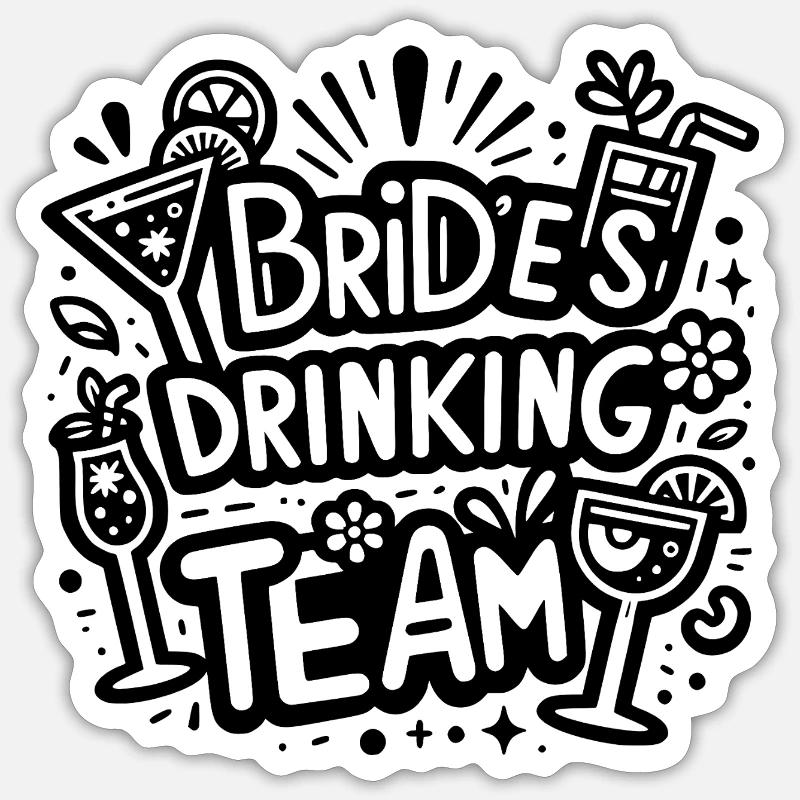 L’équipe de la mariée - Sticker taille S (10 x 10 cm) - blanc mat