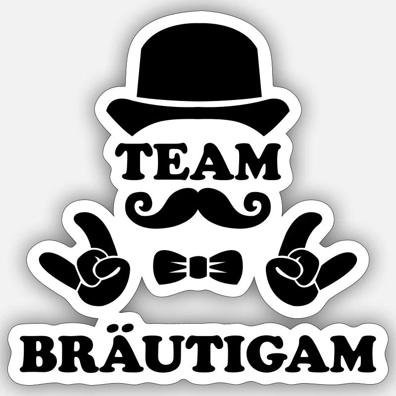 Team Bräutigam - Sticker Größe S (10 x 10 cm) - Mattweiß