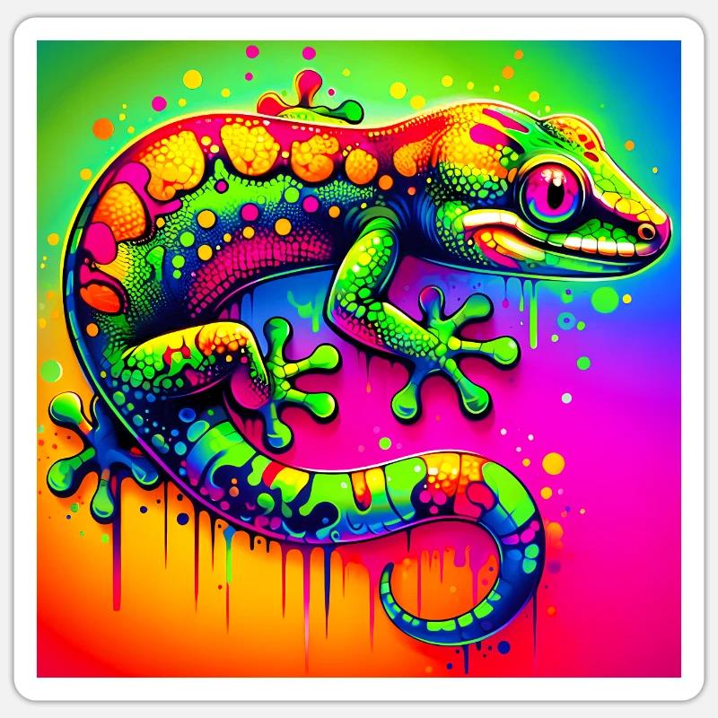 Gecko - Sticker size S (10 x 10 cm) - white matte