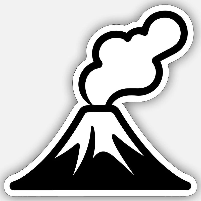 Volcan - Sticker taille S (10 x 10 cm) - blanc mat